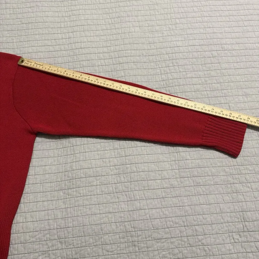 Polo By Ralph Lauren Sweater Mens Medium Red Cotton Knit Crewneck Pony Logo XXL